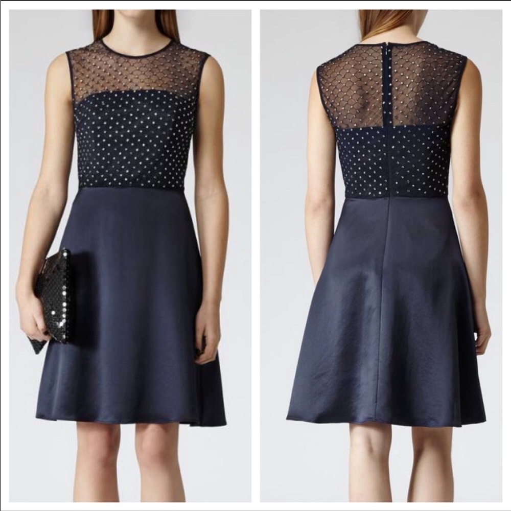 REISS midi navy dress